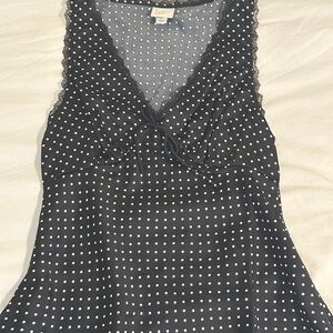 Black Polka Dot Women's Top
